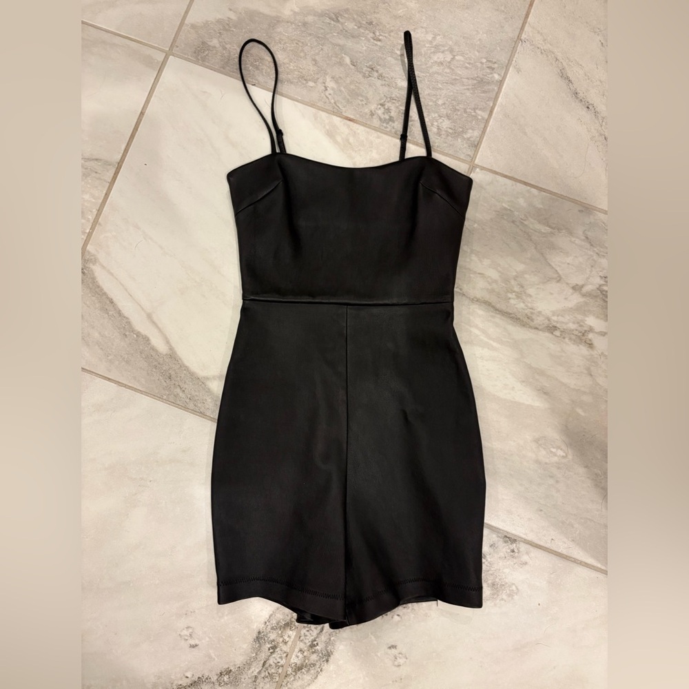ALEXANDER WANG LEATHER ROMPER